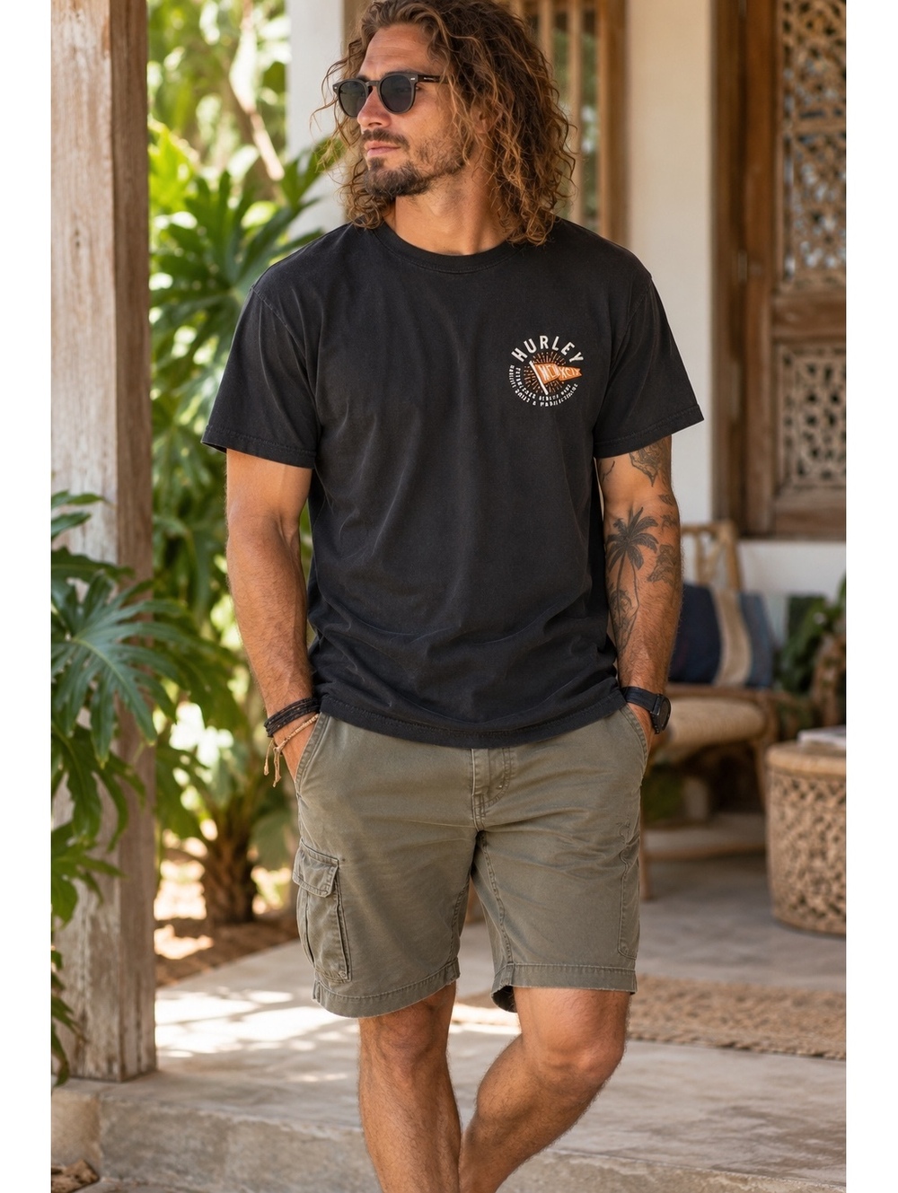 Hurley Men’s Large Black Graphic Logo T-Shirt